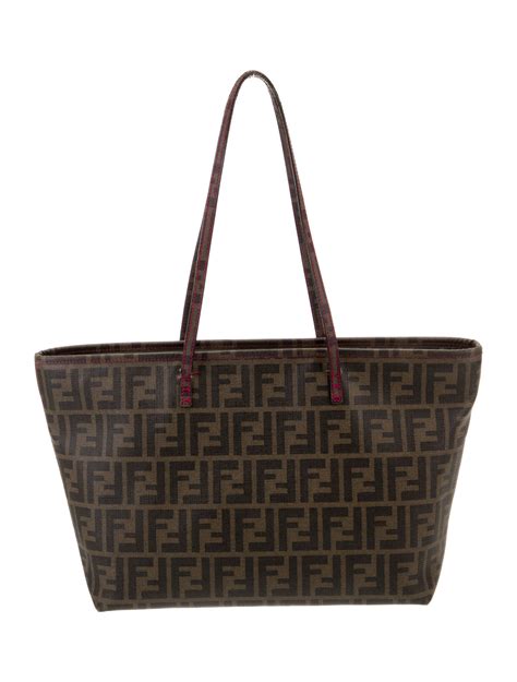 fendi zucca small roll tote|authentic fendi zucca handbags.